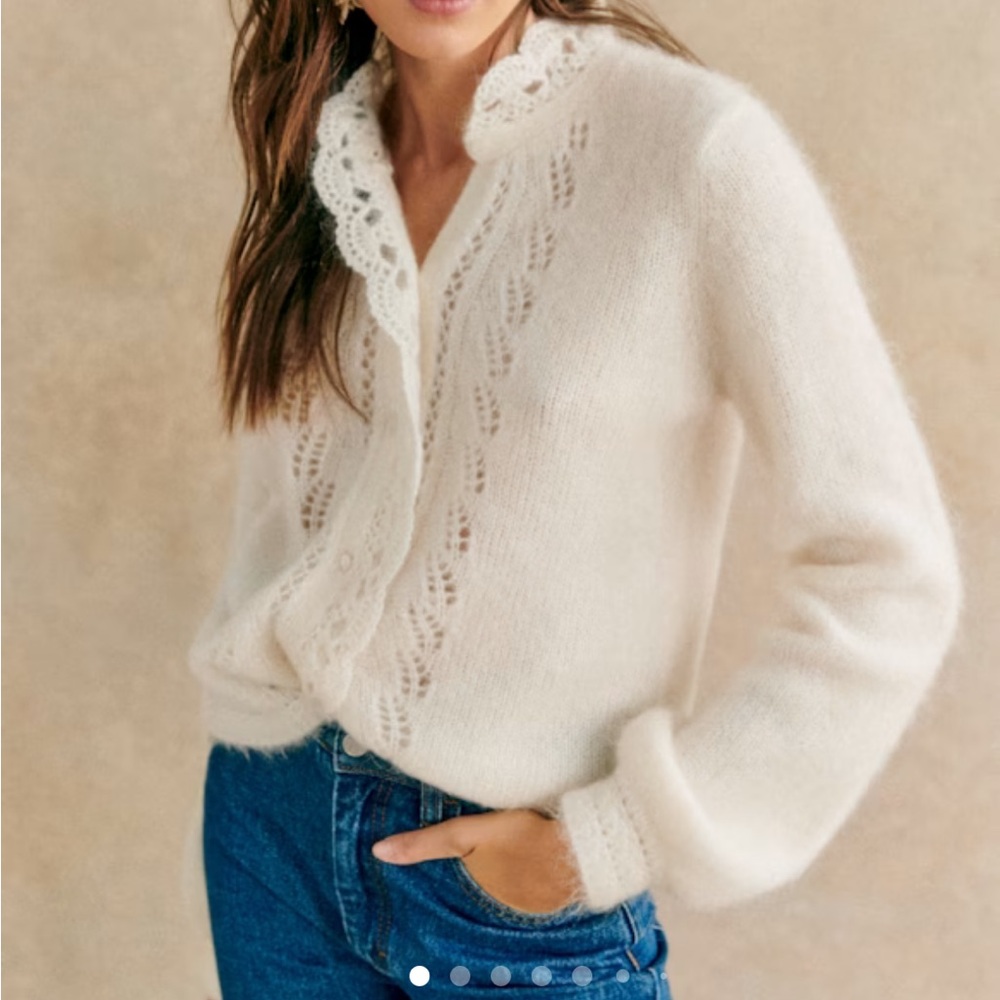 Sezane Angie Chic Cream Knit Cardigan BRAND NEW size XXS